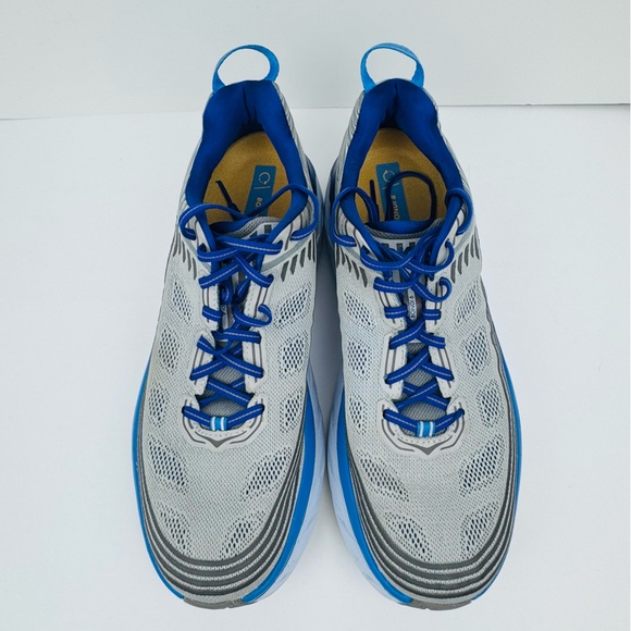 Hoka One One Men's Bondi 6 Running Sneakers Size 12. Gray/ blue color-way. - Picture 5 of 9